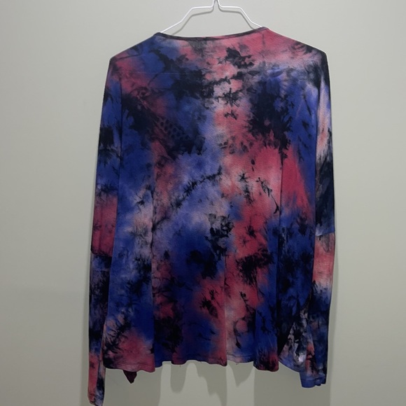 Pink and Blue Tie-Dye Cardigan, Wet Seal, XL - Picture 2 of 3